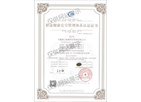 職業(yè)健康安全管理體系認(rèn)證證書(shū)